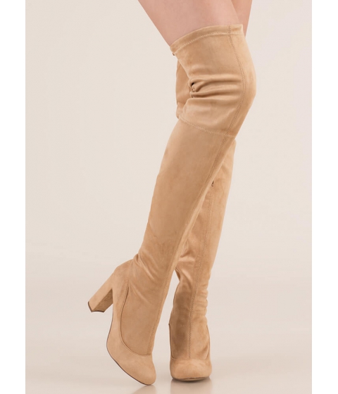 Incaltaminte femei cheapchic luck of the drawstring thigh-high boots nude