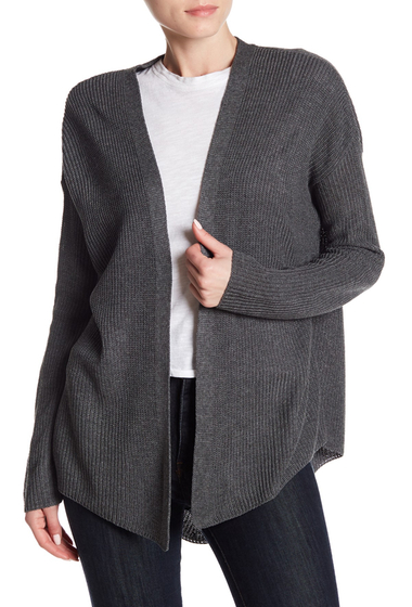 Image of Imbracaminte Femei 14th Union Open Knit Cardigan Petite Size Available GREY OXFORD HEATHER