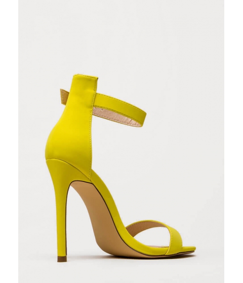 Incaltaminte femei cheapchic chic now strappy faux nubuck heels yellow