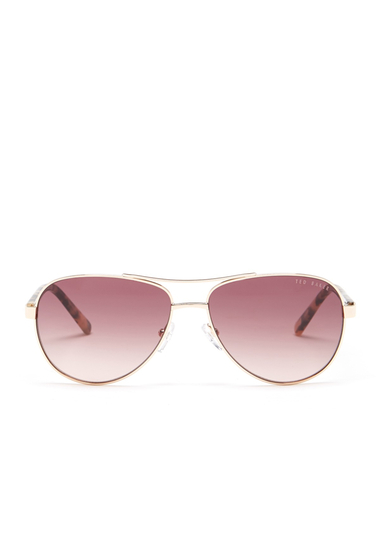 Ochelari femei ted baker london 57mm metal frame aviator sunglasses light gold