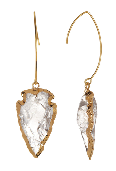Bijuterii femei eye candy los angeles quartz arrowhead earrings gold