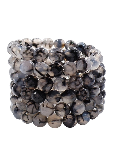 Bijuterii femei savvy cie shades of grey agate coil wrap bracelet grey