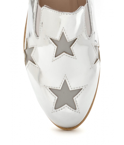 Incaltaminte femei cheapchic stargazing metallic slip-on sneakers silver