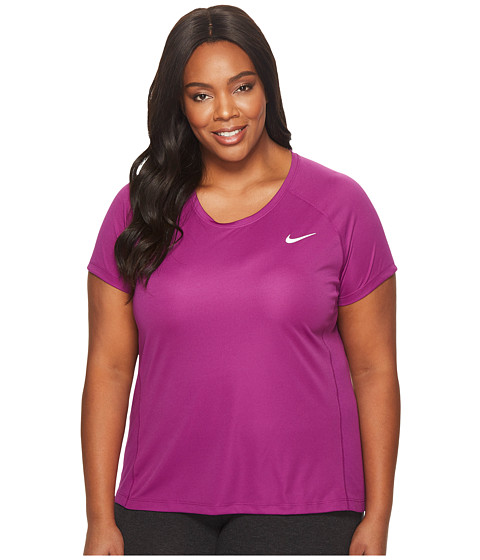 Imbracaminte Femei Nike Dry Miler Short Sleeve Running Top (Size 1X-3X) Bold BerryHeather