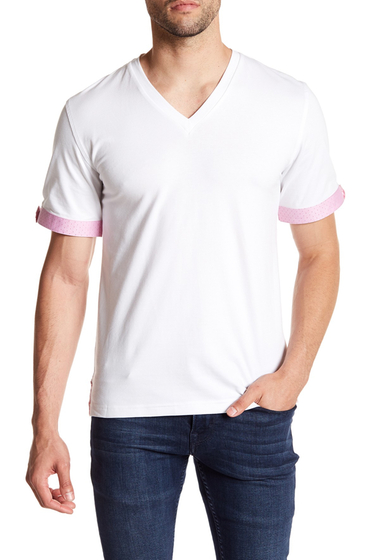 Imbracaminte barbati maceoo v-neck contemporary fit t-shirt regular big tall pink