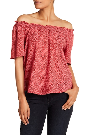 Image of Imbracaminte Femei Velvet By Graham Spencer Off-the-Shoulder Cotton Blouse RED