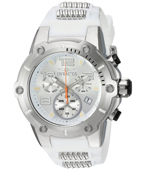 Ceasuri barbati invicta watches invicta men\'s \'speedway\' quartz stainless steel and silicone casual watch colorwhite (model 22511) silverwhite