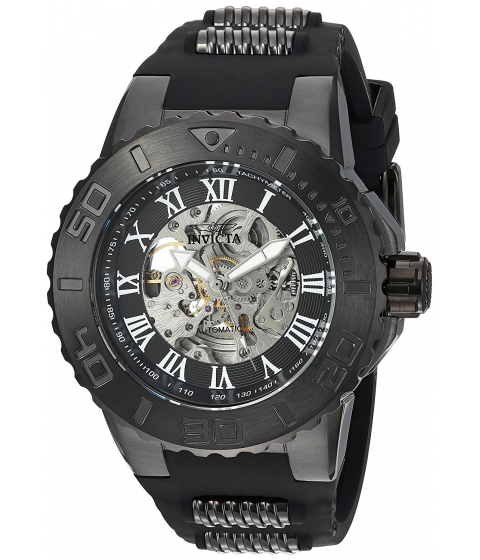 Ceasuri barbati invicta watches invicta men\'s \'pro diver\' automatic stainless steel and silicone casual watch colorblack (model 24744) blackblack