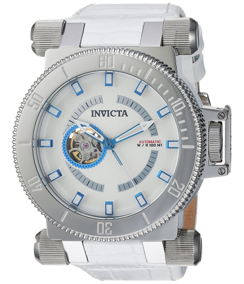 Ceasuri barbati invicta watches invicta men\'s \'coalition forces\' automatic stainless steel and leather casual watch colorwhite (model 24037) silverwhite