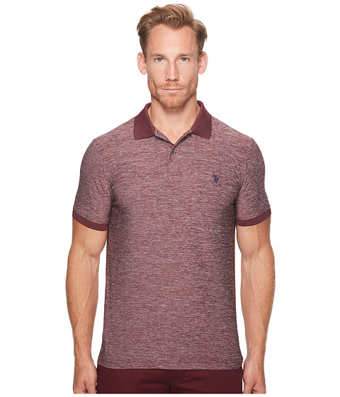 Incaltaminte barbati us polo assn classic fit solid short sleeve poly pique polo shirt autumn wine