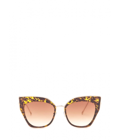 Image of Accesorii Femei CheapChic Retro Party Cat-eye Sunglasses Browngold