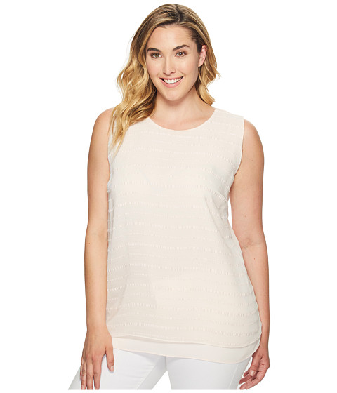 Imbracaminte Femei Vince Camuto Plus Size Sleeveless Sheer Embroidered Stripe Blouse Pink Mimosa