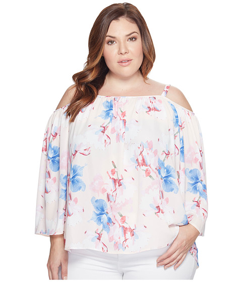 Imbracaminte Femei Vince Camuto Plus Size Poetic Bouquet Cold-Shoulder Blouse Pink Mimosa