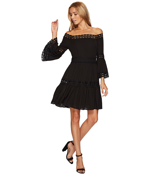 Imbracaminte Femei Romeo Juliet Couture 34 Bell Sleeve Lace Trim Dress Black