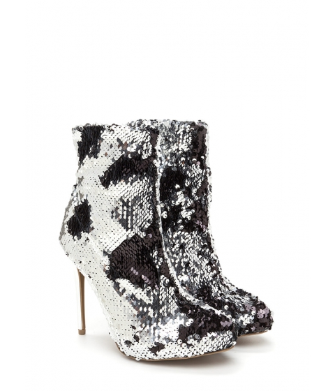 Incaltaminte femei cheapchic love is blinding sequined booties silver