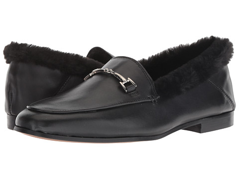 Incaltaminte Femei Sam Edelman Loraine Loafer Black Leather Modena Calf LeatherShort Plush Fur