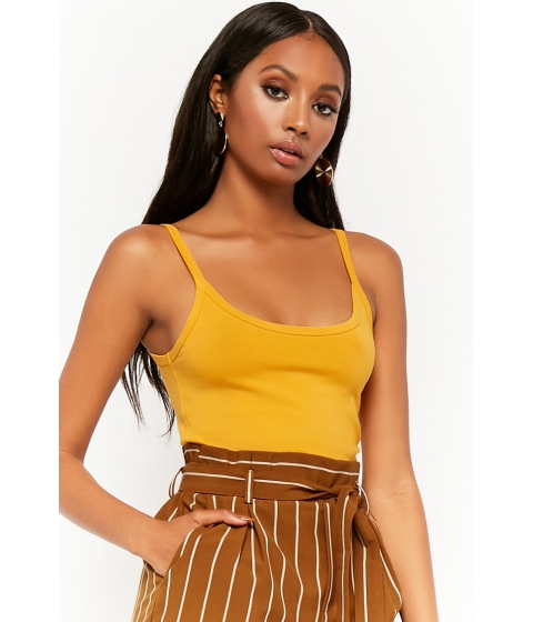 Image of Imbracaminte Femei Forever21 Cotton-Blend Cami MUSTARD