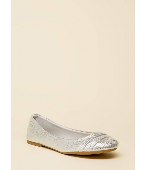 Incaltaminte Femei CheapChic Dance Class Shiny Ballet Flats Silver