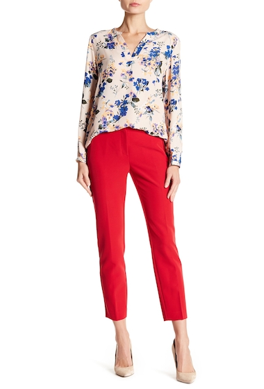 Imbracaminte Femei Adrianna Papell Solid Kate Bi-Stretch Fitted Pants RED