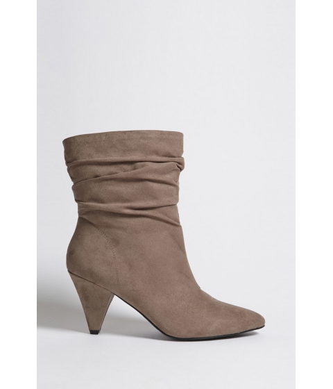 Image of Incaltaminte Femei Forever21 Ruched Faux Suede Ankle Boots GREY