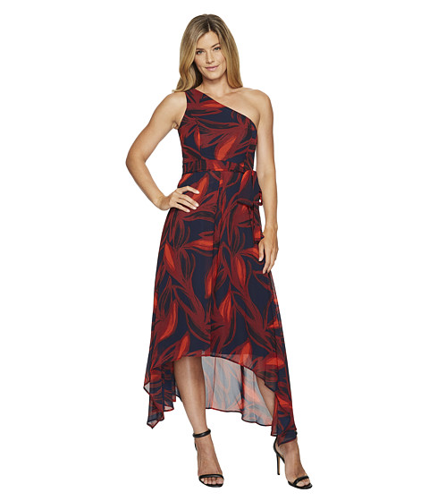 Image of Imbracaminte Femei Vince Camuto Printed Chiffon One Shoulder Dress NavyRed