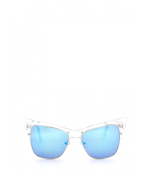 Image of Accesorii Femei CheapChic Cat's Meow Brow Bar Sunglasses Blueclear