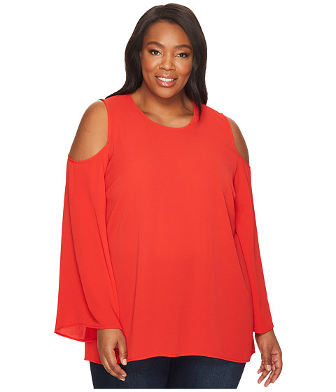 Imbracaminte Femei Vince Camuto Plus Size Bell Sleeve Cold-Shoulder Blouse Bright Crimson