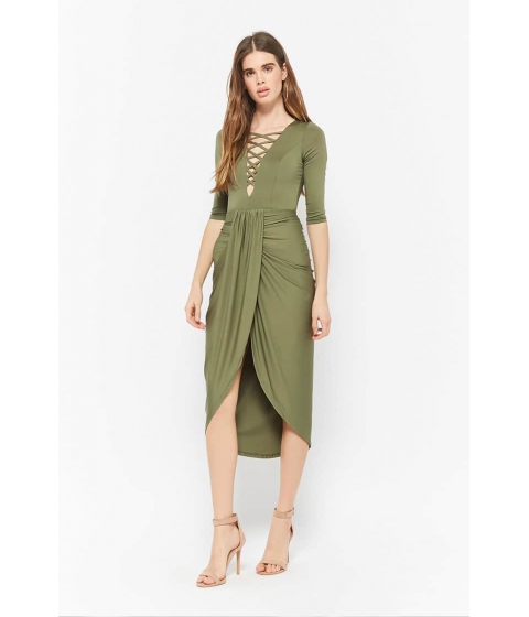 Image of Imbracaminte Femei Forever21 Plunging High-Low Tulip Dress SAGE