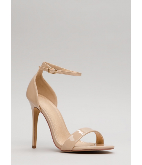 Incaltaminte Femei CheapChic Stepping Out Strappy Faux Patent Heels Nude