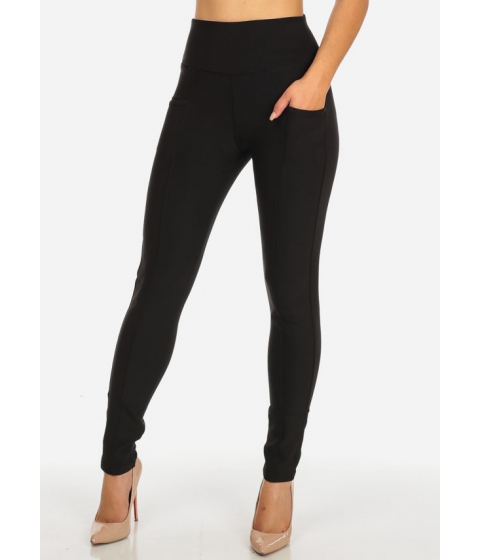 Image of Imbracaminte Femei CheapChic One Size High Waisted Stretchy Pull On Black Skinny Pants Multicolor