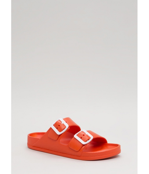 Incaltaminte Femei CheapChic Take It Easy Buckled Slide Sandals Orange