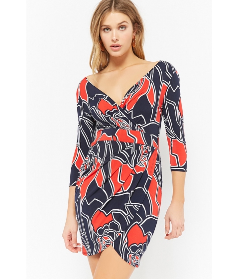 Image of Imbracaminte Femei Forever21 Abstract Print Tulip Dress BLACKRED