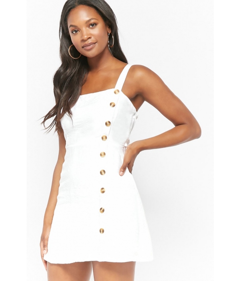 Imbracaminte Femei Forever21 Mock Button-Front Mini Dress WHITE pret