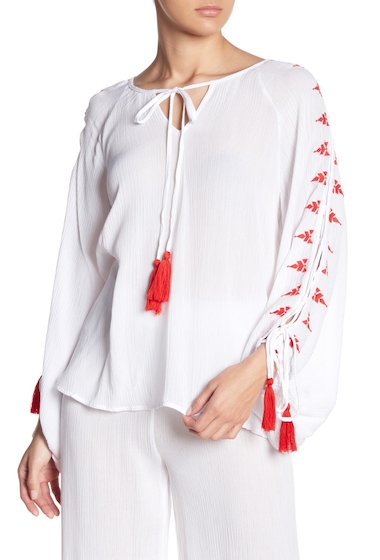 Image of Imbracaminte Femei Do Be Stitched Split Sleeve Blouse RED
