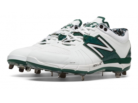 Incaltaminte Barbati New Balance Low-Cut 3000v2 Metal Baseball Cleat White with Green