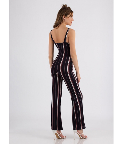 Imbracaminte femei cheapchic look me up and down striped jumpsuit navy