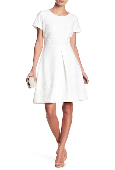 Image of Imbracaminte Femei Taylor Embroidered Short Sleeve Fit Flare Dress IVORY