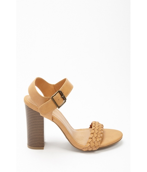 Image of Incaltaminte Femei Forever21 Braided Open-Toe Heels NATURAL