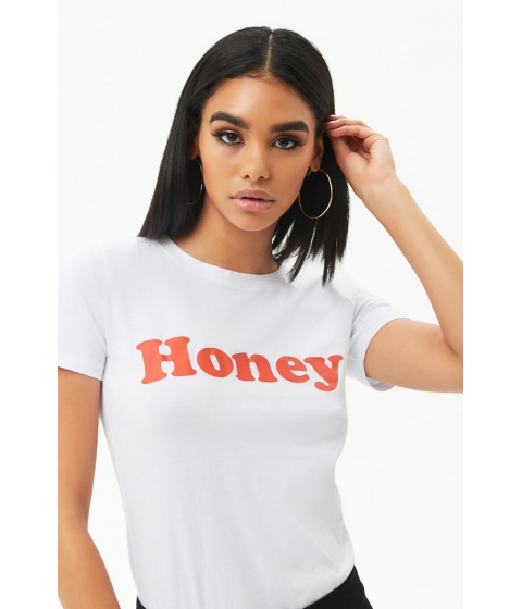 Image of Imbracaminte Femei Forever21 Honey Graphic Tee WHITERED