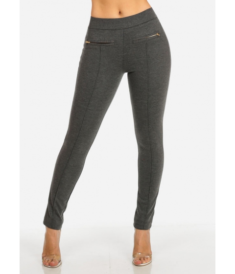 Image of Imbracaminte Femei CheapChic Grey High Waisted Stretchy Pull On Skinny Pants Multicolor