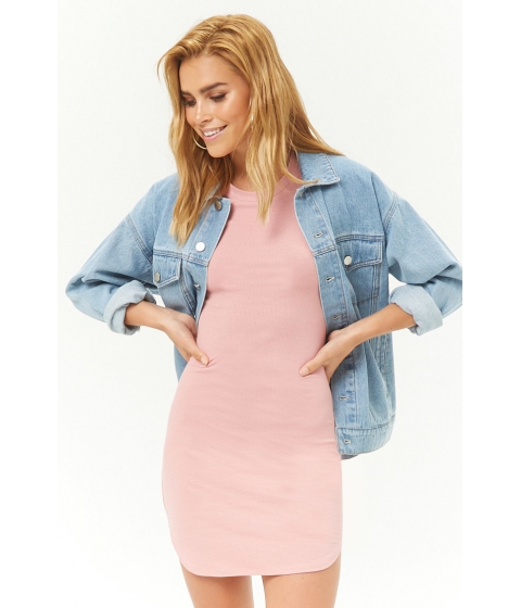 Image of Imbracaminte Femei Forever21 Ribbed Bodycon T-Shirt Dress ROSE