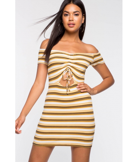 Image of Imbracaminte Femei CheapChic Christa Stripe Bodycon Dress Yellow Pattern