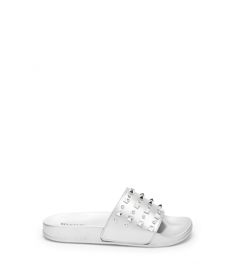 Image of Incaltaminte Femei Forever21 Wanted Studded Slide Sandals SILVER