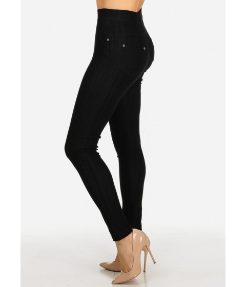 Image of Imbracaminte Femei CheapChic One Size Black High Waisted Pull On Stretchy Skinny Pants Multicolor