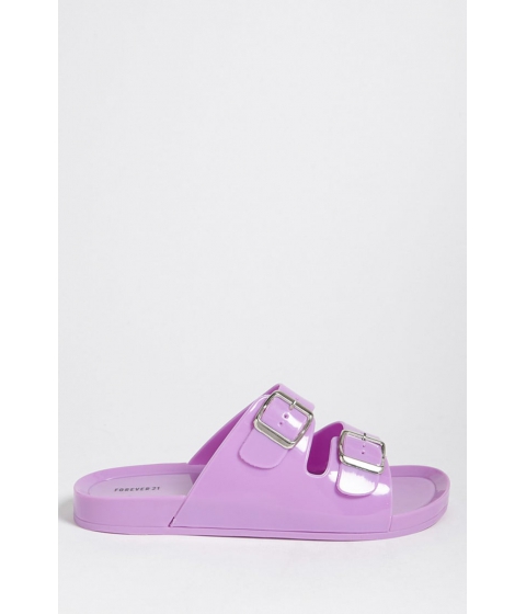 Image of Incaltaminte Femei Forever21 Double-Strap Jelly Slides LAVENDER