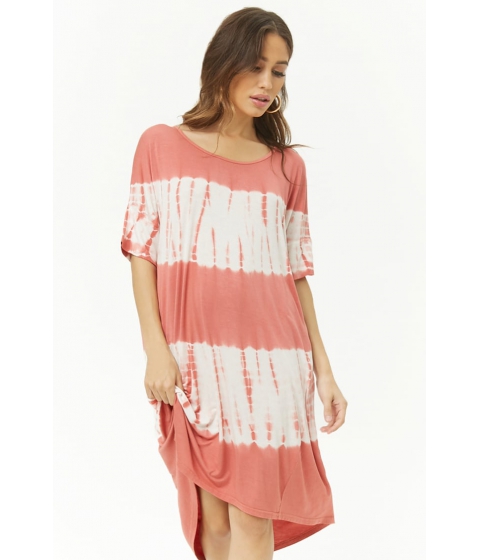 Image of Imbracaminte Femei Forever21 Tie-Dye High-Low Dress CORAL