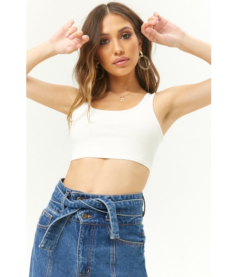 Image of Imbracaminte Femei Forever21 Ribbed Crop Top IVORY