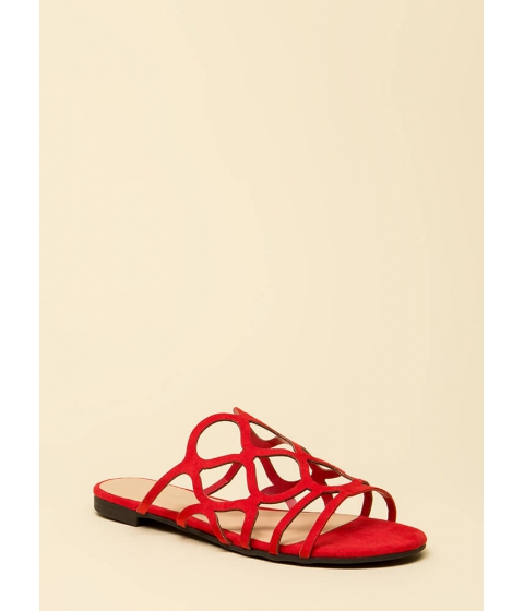 Incaltaminte Femei CheapChic Staying Curvy Strappy Slip-on Sandals Red