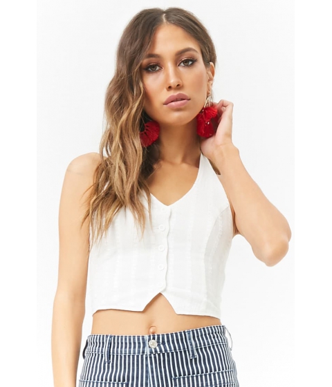 Image of Imbracaminte Femei Forever21 Button-Front Halter Top IVORY