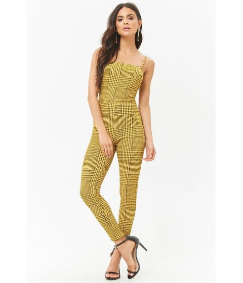 Imbracaminte Femei Forever21 Houndstooth Bodycon Jumpsuit YELLOWMULTI pret